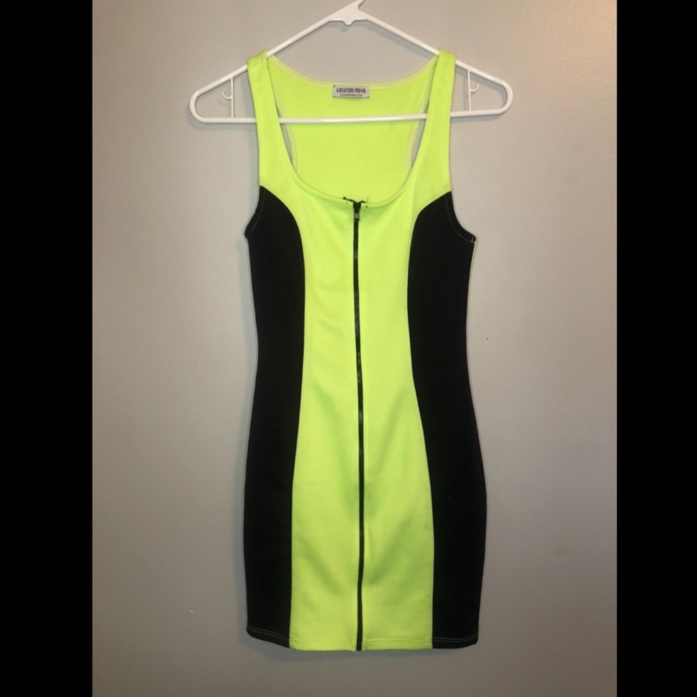 Neon Green Mini Dress